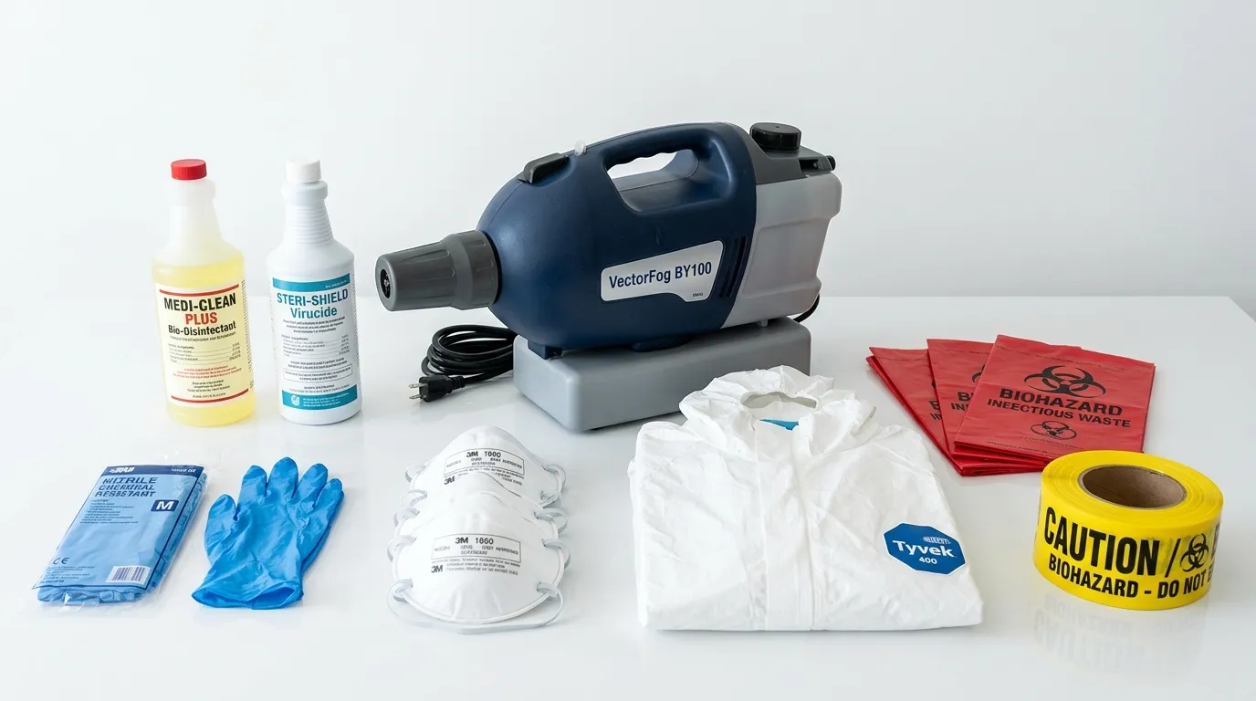 Professional biohazard remediation crew working in Wheeling